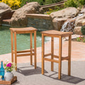 2-Pcs Set Acacia Wood Barstools U1184