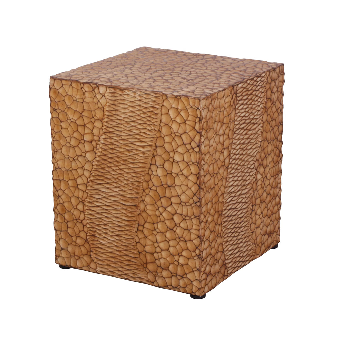 Faux Wood Stump Accent Side Table Yellow Q9521