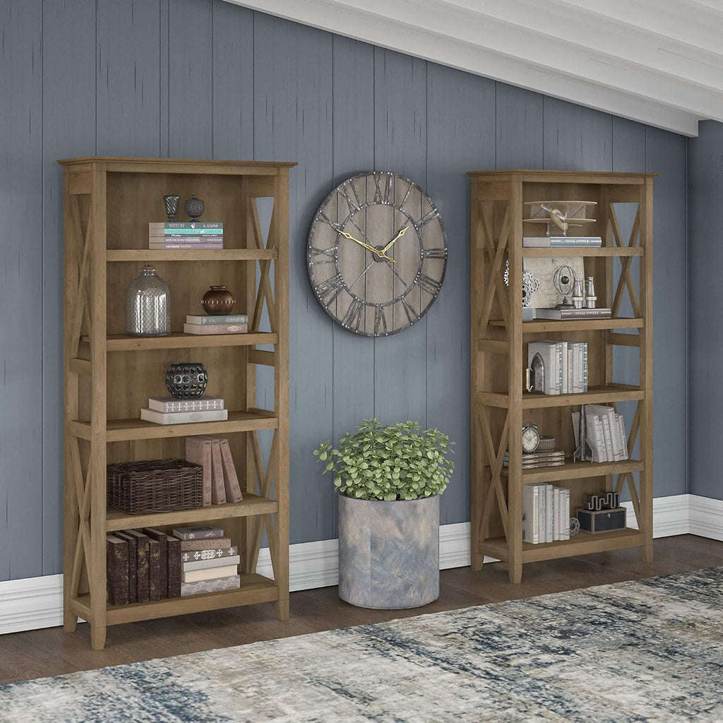5 Shelf Bookcase Set, Reclaimed Pine L44504