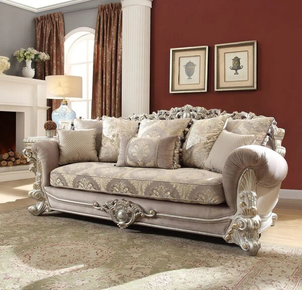 Carved Wood 3Pcs Sofa Set T98362