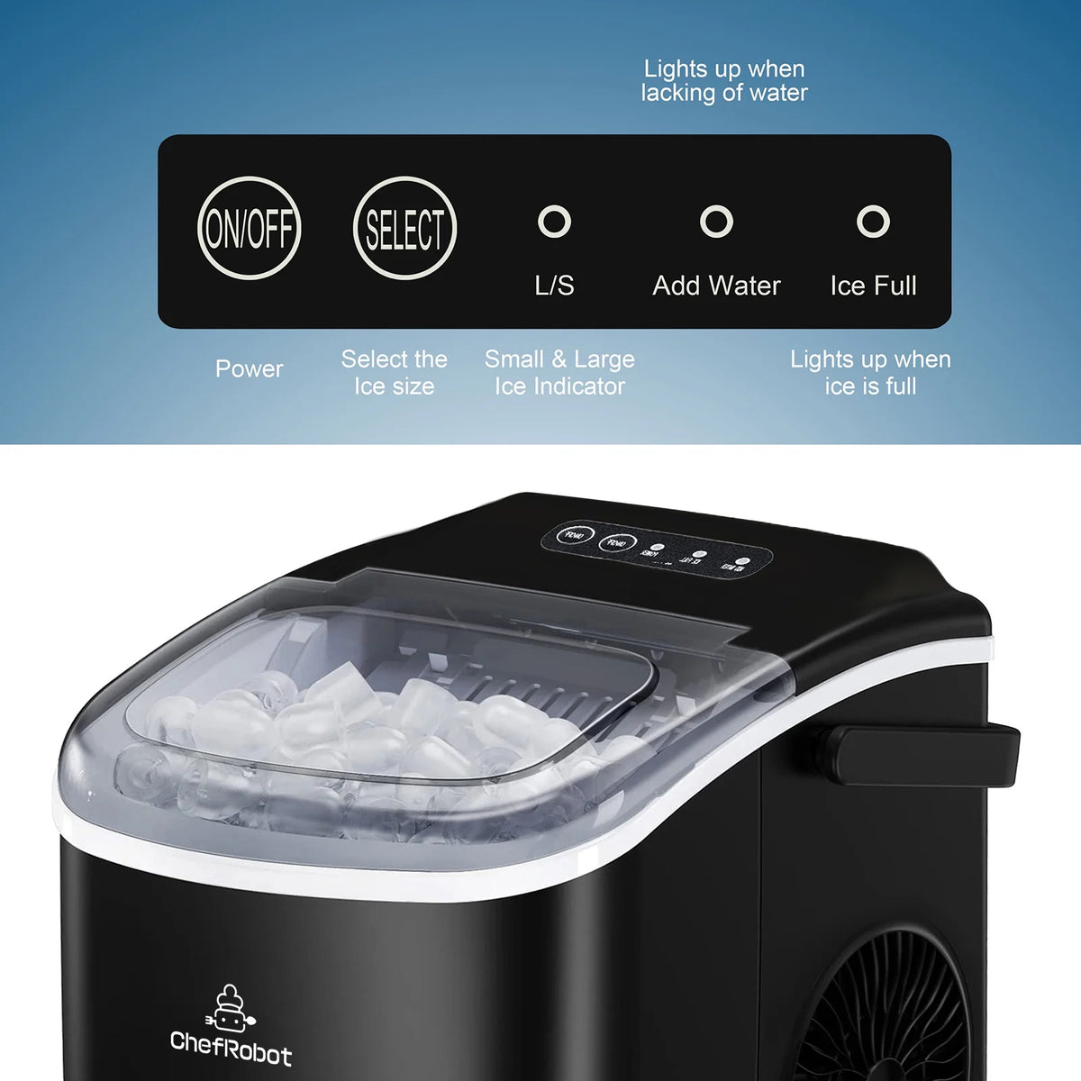 Black Self-Cleaning Ice Maker M858942