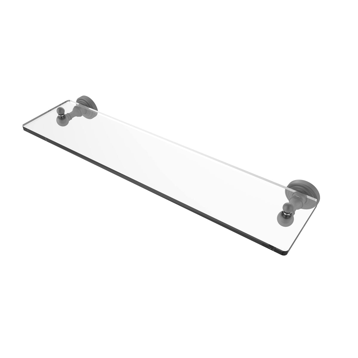 22 inch Glass Vanity Shelf Beveled Edges Matte Gray Y837336