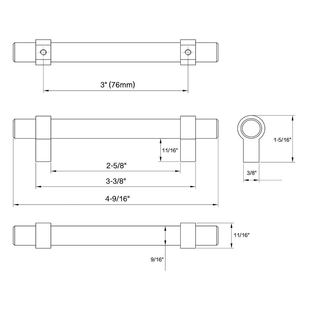Polished Chrome Bar Cabinet Handle Pull 25 Pack G2399