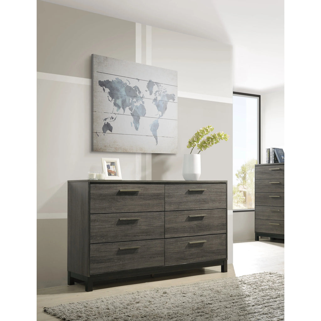 King Size Wood Bedroom Set with Dresser Mirror Nightstand Chest Z16550