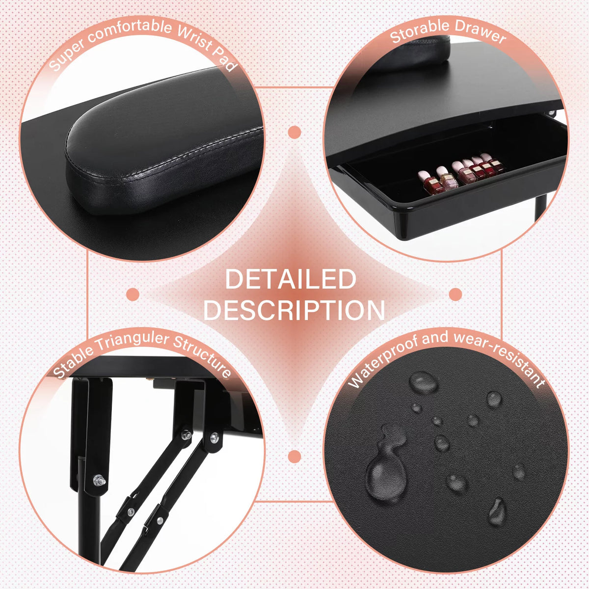 Portable Manicure Table with Drawers I3921