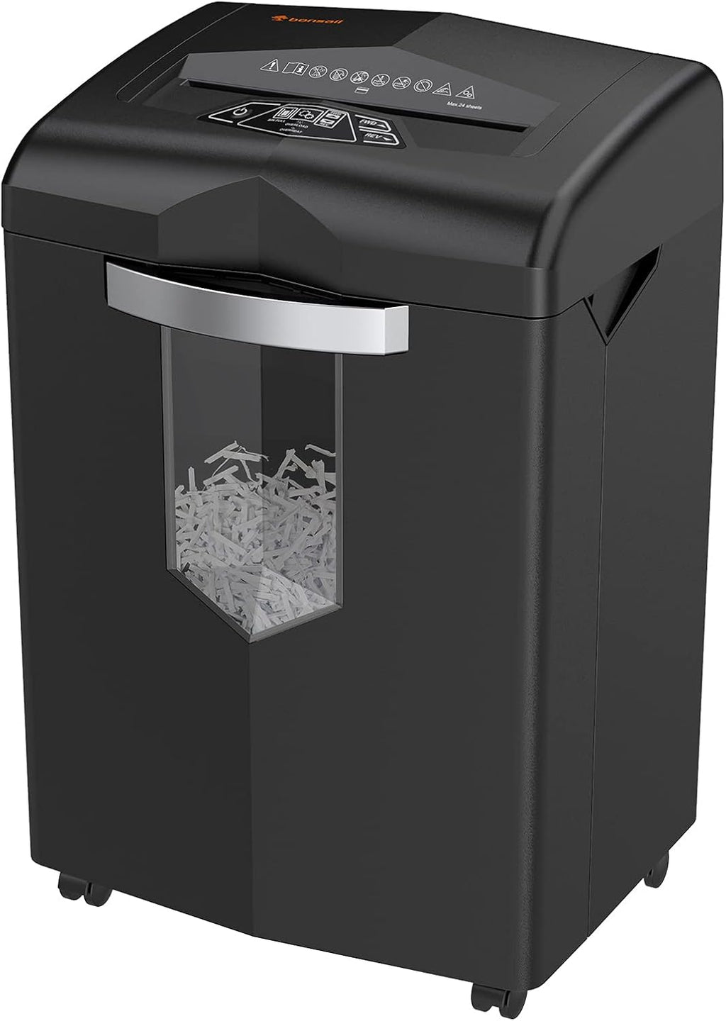 24-Sheet Cross Cut Paper Shredder with 4 Casters M511