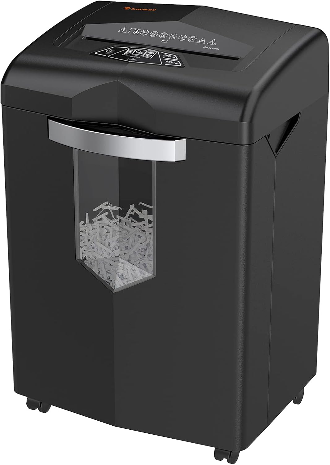 24-Sheet Cross Cut Paper Shredder with 4 Casters M511
