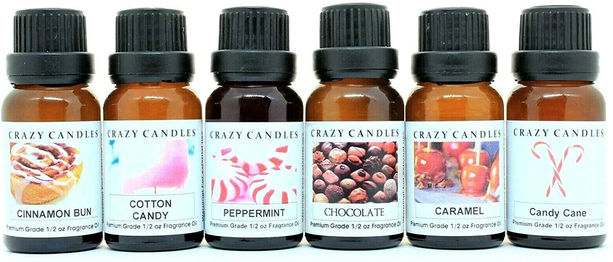 6 Bottles Set 1/2 Fl Oz Each (15ml) Premium Fragrance Oils C550256