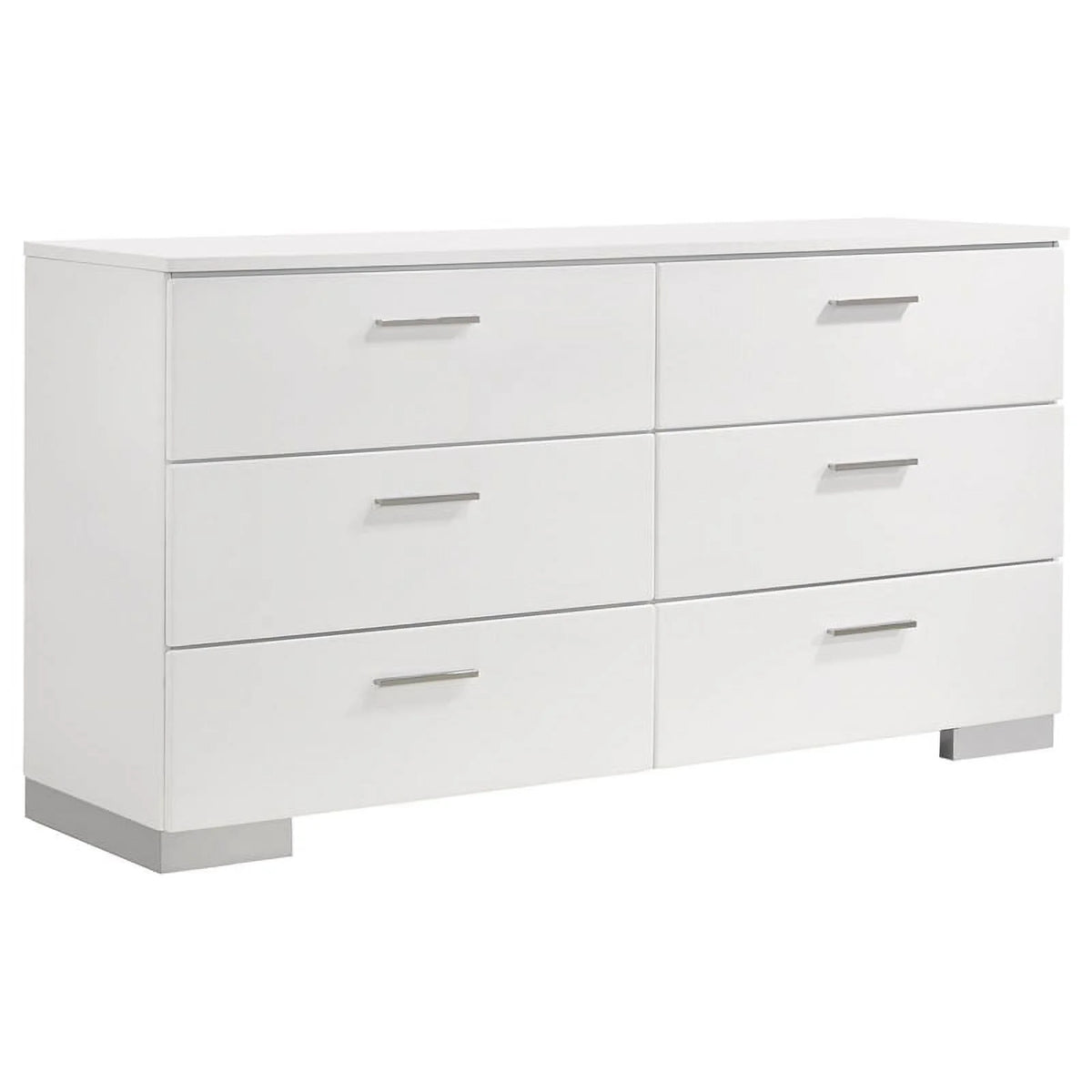 4-Piece Wood Eastern King Bedroom Set in Glossy White I457
