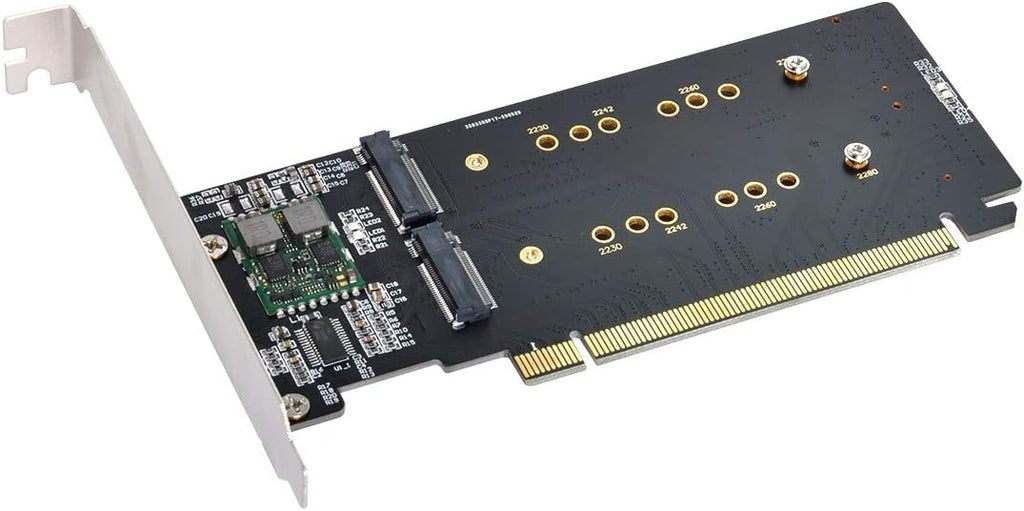 4X NVME M.2 AHCI to PCI-E Express 3.0 Gen3 X16 Raid Card with Fan, Pack of 2 Q88144