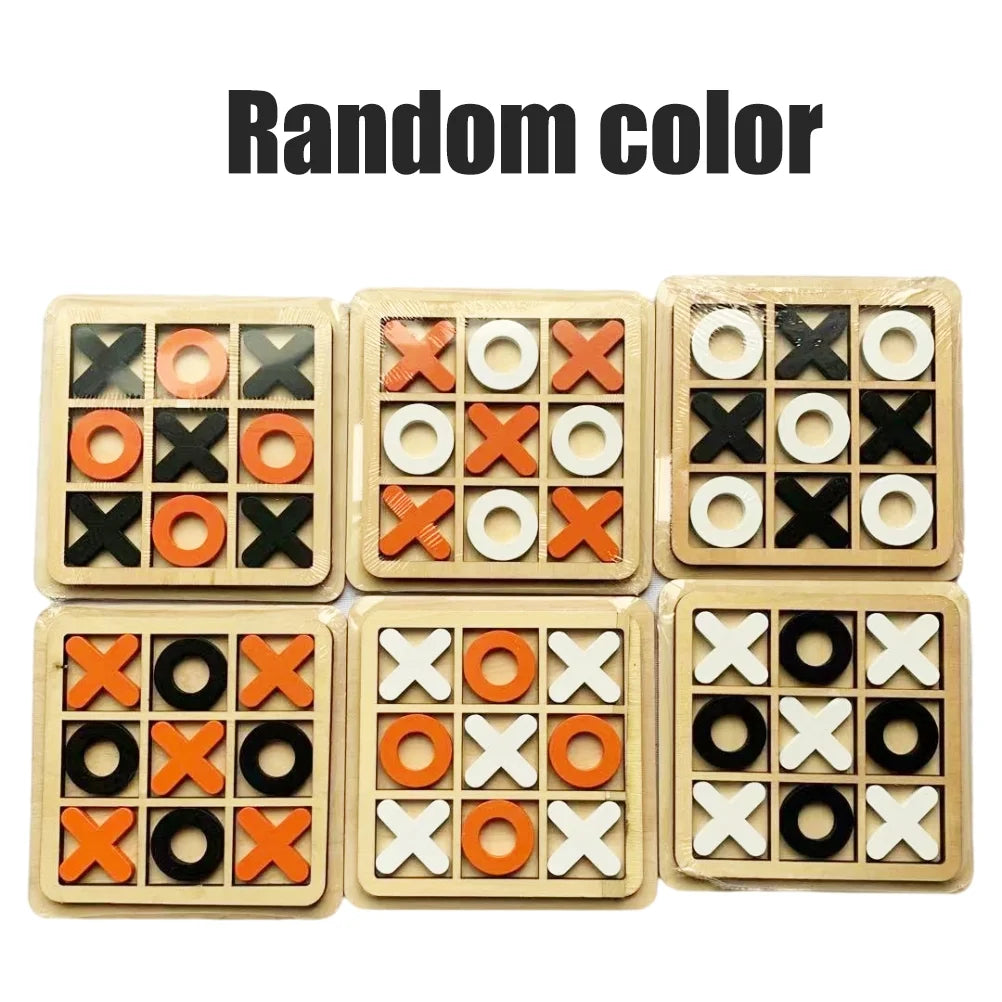 Wooden Tic Tac Toe Tabletop Board Game Q608