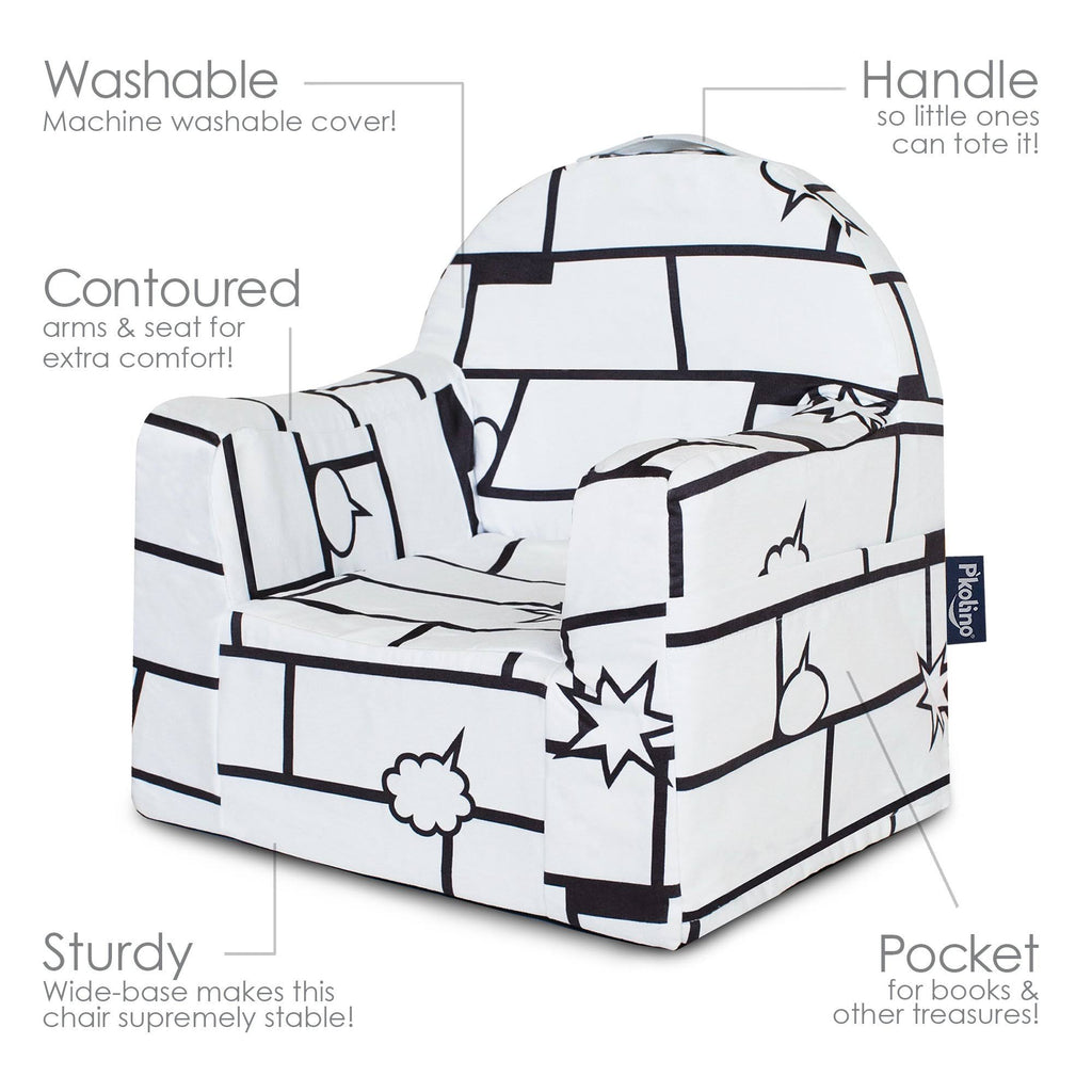 White/Black Comic Book Reader Chair G161