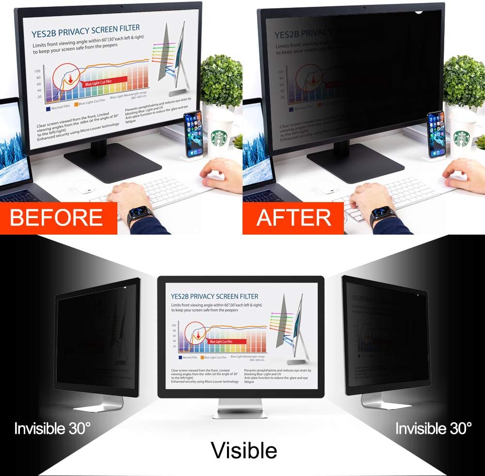 19 Inch Monitor Privacy Screen Filter for 16:10 Widescreen Display, Pack of 2 X64054