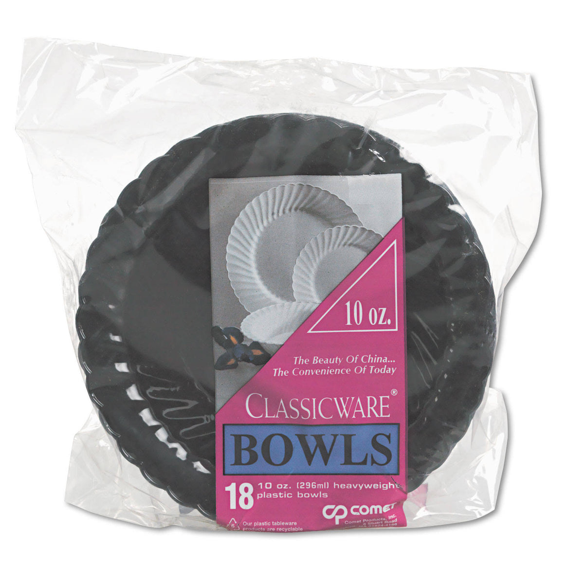 Black Plastic Plates 10.25 in 144/Case L340