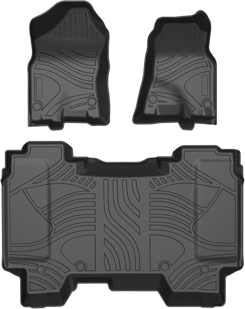Black TPE Car Floor Mats Custom Full Set for Dodge Ram 1500 Crew Cab B849