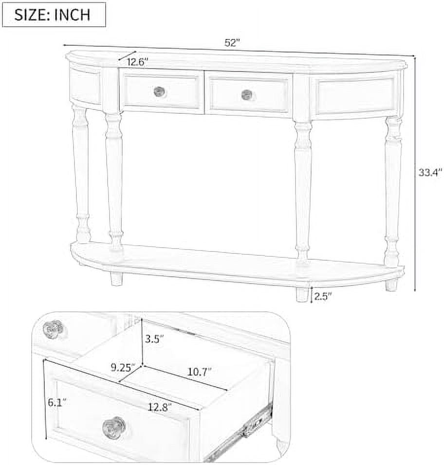 Navy Blue 3 Drawer Wood Console Table Q534