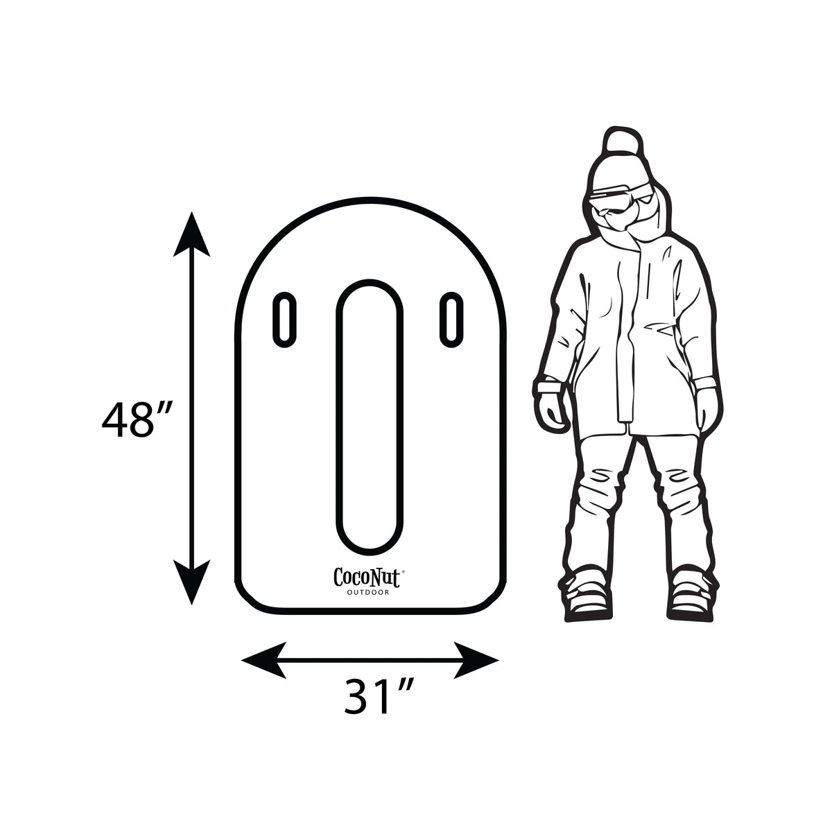48" Inflatable Snow Sled with Handles E3989