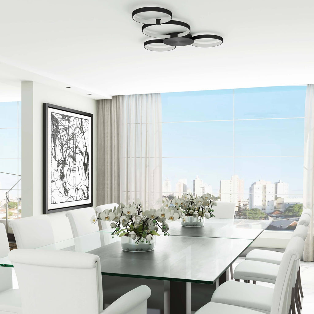 Black LED Semi-Flush Ceiling Light X6551