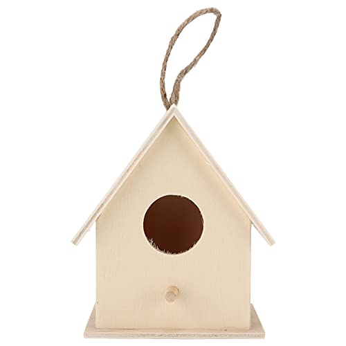 Wooden Bird House Kits for Kids Small Hanging Birdhouse for Outside Durable Wood DIY Bird Nest Hut Large size with hemp rope C21845