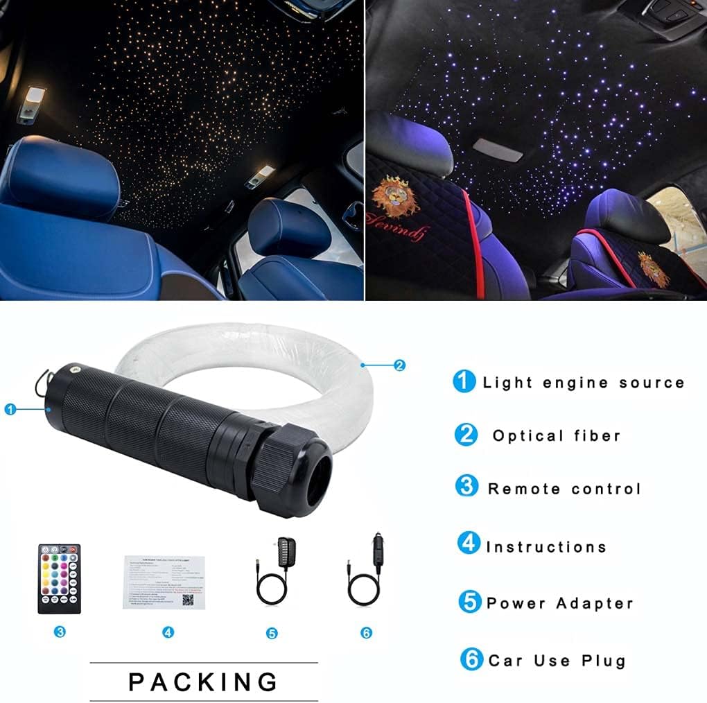 Bluetooth 6W RGBW LED Fiber Optic Star Ceiling Light Kit A126