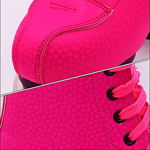 High-top Classic Double-Row Roller Skates Shoes with 4 Shiny Wheels PU Leather G37408