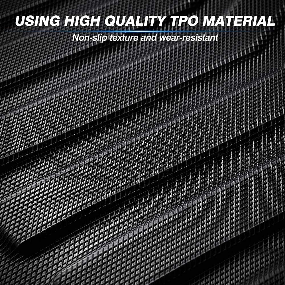 Custom Fit All Weather Floor Mats Full Set Black Non-Slip C3840