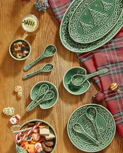Green Ceramic Spoons Set of 6 R636