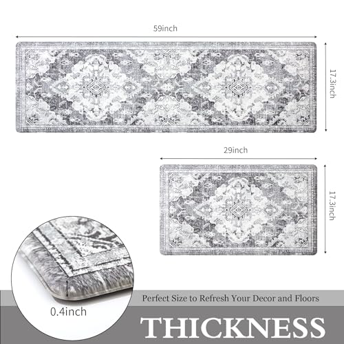 Anti Fatigue Kitchen Mats 2 Piece Set Blue Gray Waterproof Non-Skid Y4906