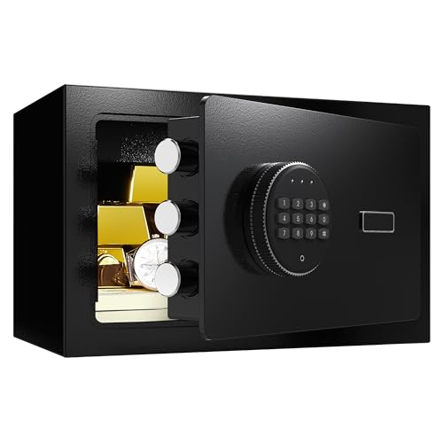 Black Small Biometric Safe Box with Fingerprint Lock M90656