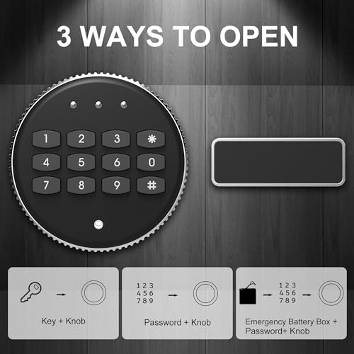 Black Small Biometric Safe Box with Fingerprint Lock M90656