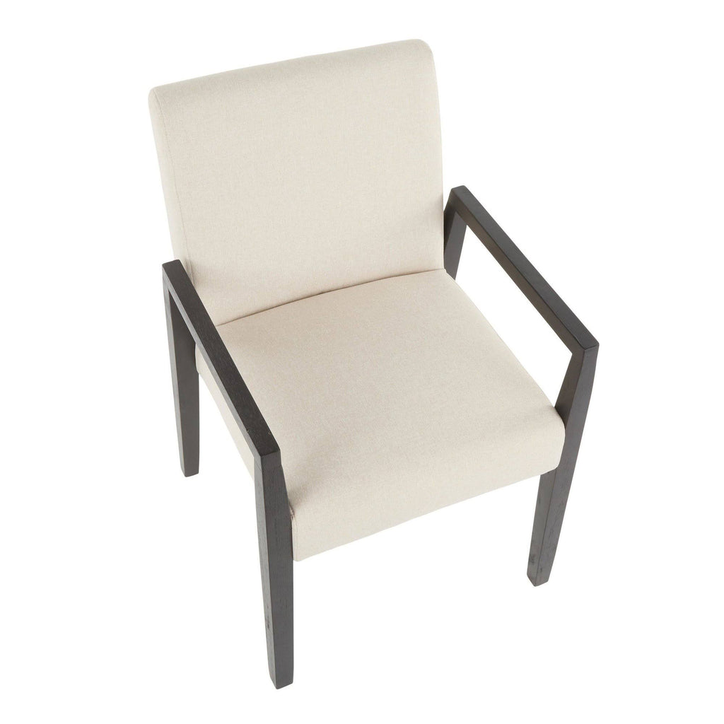 Crushed Brown Velvet White Washed Wood Dining Arm Chair Set of 2 J544815