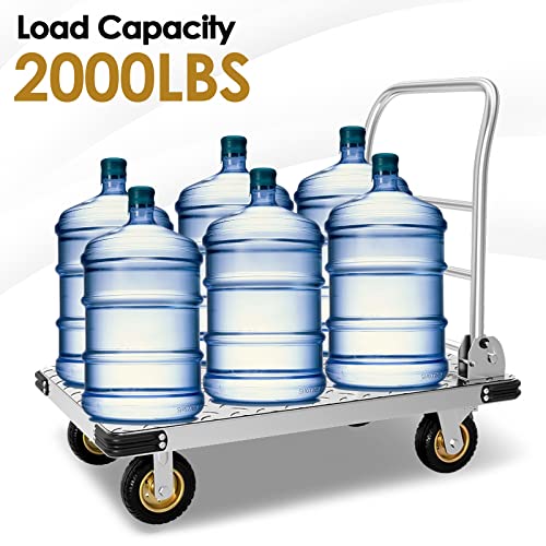 Portable Folding Flatbed Cart with 5'' Wheels V6165