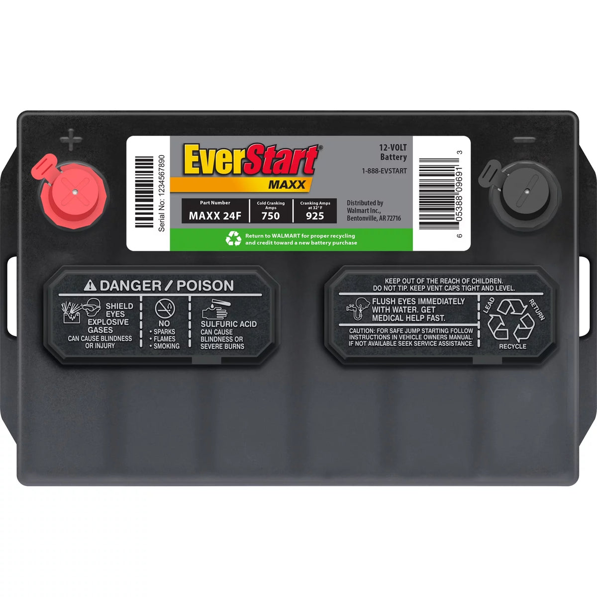 Group Size 24F 12 Volt 750 CCA Lead Acid Automotive Battery A11236