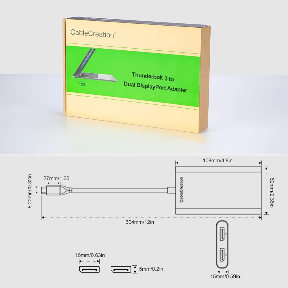 Thunderbolt 3 to Dual DisplayPort Adapter C449784