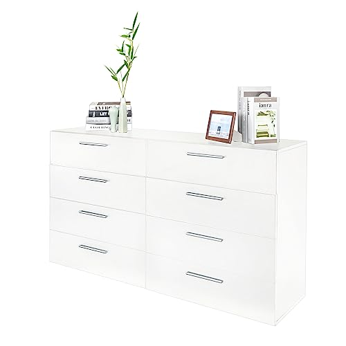 White 6-Drawer Double Dresser U991
