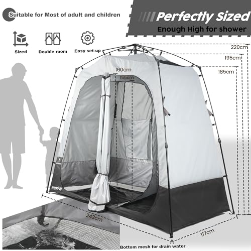Camping Shower Tent Privacy Shelter with Floor Drain C7542