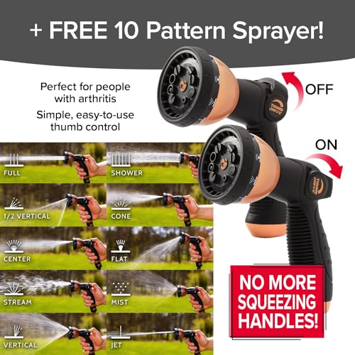 25 FT Expandable Garden Hose with Thumb Spray Nozzle A931