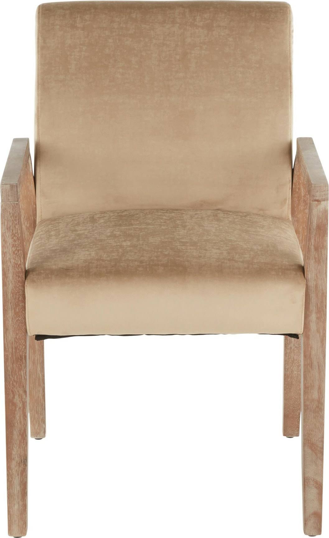 Crushed Brown Velvet White Washed Wood Dining Arm Chair Set of 2 J544815