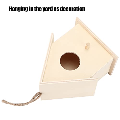 Wooden Bird House Kits for Kids Small Hanging Birdhouse for Outside Durable Wood DIY Bird Nest Hut Large size with hemp rope C21845