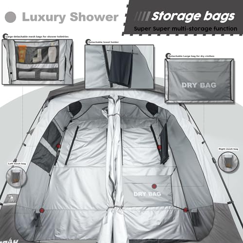 Camping Shower Tent Privacy Shelter with Floor Drain C7542