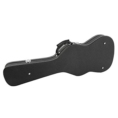 Black Wooden Hard-Shell Electric Guitar Case with Lock Latch Padding J748838