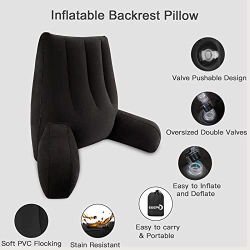 Grey Inflatable Reading Backrest Pillow with Arm Support Y37450