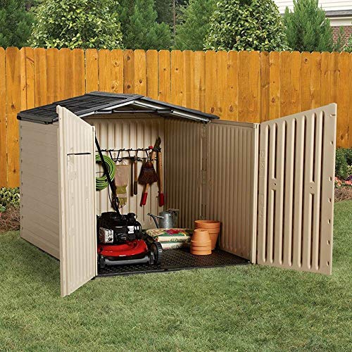 Beige/Brown 5 x 6.5 Ft Resin Outdoor Storage Shed P335425