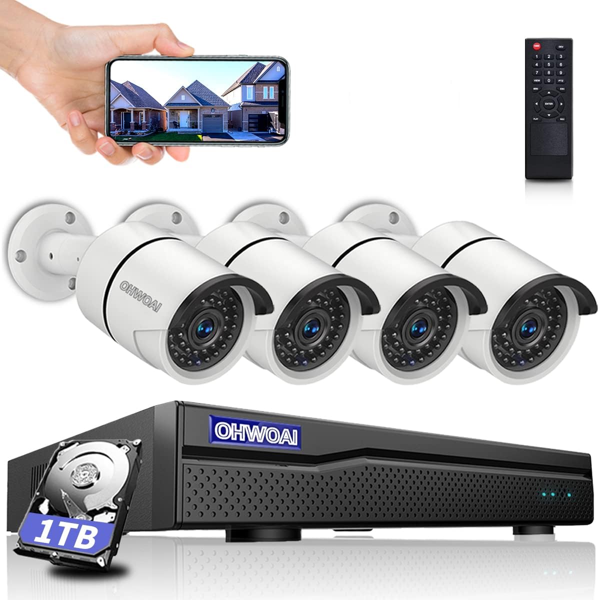 8 Channel POE Security Camera System with 1TB HDD W927881