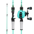 Spinning & Baitcasting Fishing Rod Reel Combo with Graphite Blanks, Stainless Steel Guides M19708