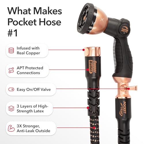 25 FT Expandable Garden Hose with Thumb Spray Nozzle A931