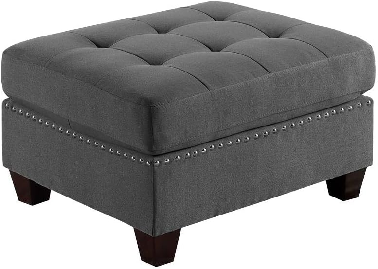 Gray Linen Like Fabric Modular Sectional 6pc Set W3049