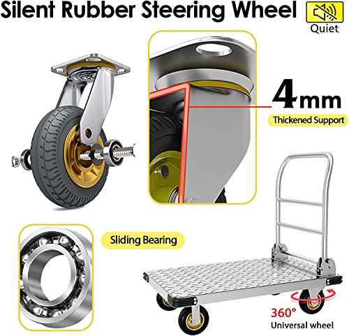Portable Folding Flatbed Cart with 5'' Wheels V6165