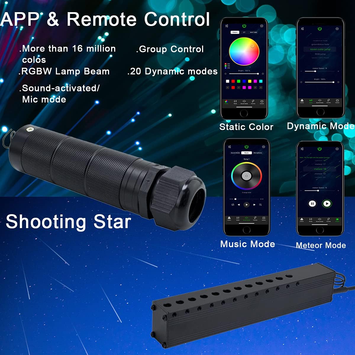 Bluetooth 6W RGBW LED Fiber Optic Star Ceiling Light Kit A126