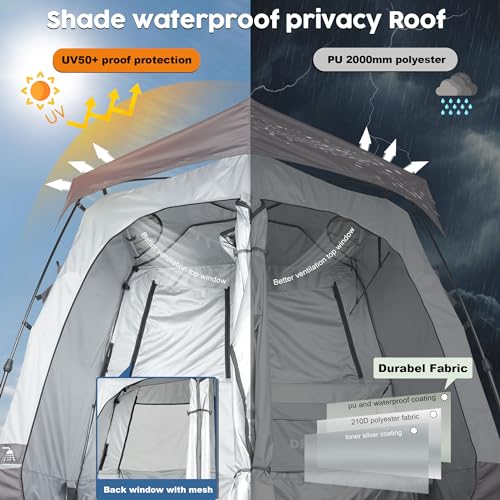 Camping Shower Tent Privacy Shelter with Floor Drain C7542